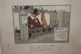 A FRAMED AND GLAZED PRINT SIGNED TO THE LOWER LEFT 51.5 CM X 41 CM