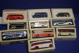 A COLLECTION OF 10 BOXED CORGI BUSES TO INCLUDE A LEYLAND TIGER,br.