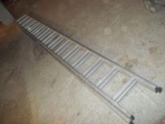 AN ALUMINUM DOUBLE LADDER