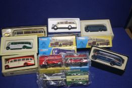 A COLLECTION OF 10 BOXED CORGI BUSES TO INCLUDE BEDFORDS,br.