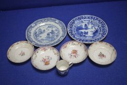 TWO 18TH CENTURY CHINESE EXPORT BLUE AND WHITE PLATES