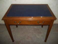 A MODERN DESK WITH LEATHER INLAID TOP FROM COOKS OF FINSBURY LTD