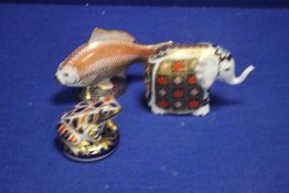 THREE ROYAL CROWN DERBY PAPERWEIGHTS