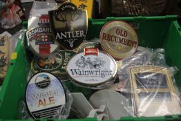 A BOX OF ASSORTED BEER LABELS