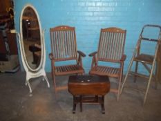 FIVE ITEMS TO INCLUDE A RETRO DRESSING MIRROR, DROPLEAF TABLE ETC