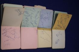 FOUR ALBUMS OF AUTOGRAPHS RELATING TO CRICKET PLAYERS TO INCLUDE PAKISTAN 1954 SOMERSET, SURREY,