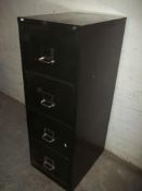 A VINTAGE GREEN FILING CABINET