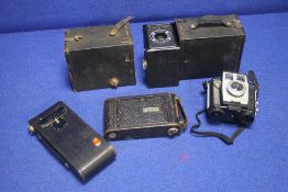 A BOX OF ASSORTED CAMERAS TO INCLUDE A CORONET