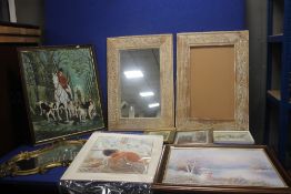 A QUANTITY OF PICTURES, PRINTS AND MIRRORS