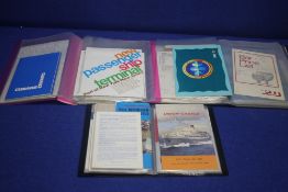 A TRAY OF ASSORTED EPHEMERA TO INCLUDE PROGRAMMES, MENU,S ETC