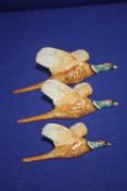 THREE BESWICK WALL PLAQUES DEPICTING PHEASANTS