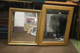 TWO MODERN WALL MIRRORS