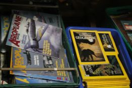 FOUR TRAYS OF ASSORTED BOOKS AND MAGAZINES (TRAYS NOT INCLUDED),br.