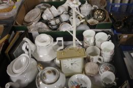TWO TRAYS OF CERAMICS TO INCLUDE AN ORIENTAL TEA SET (TRAY NOT INCLUDED)