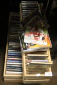 THREE RACKS OF ASSORTED CD,S TO INCLUDE FOUR TOPS, QUEEN, THE SHADOWS, ETC