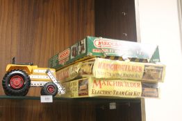 TWO BOXED MATCH BUILDER KITS TOGETHER WITH A MECCANO KIT AND A MECCANO CAR