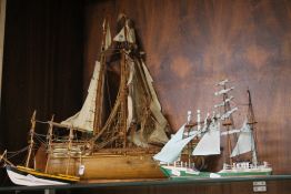 THREE MODEL SHIPS
