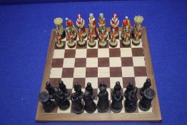 A PAINTED CHESS SET