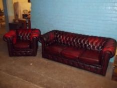 A TWO PIECE CHESTERFIELD SUITE