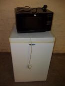 AN ICEKING OPEN TOP FREEZER AND A PANASONIC MICROWAVE