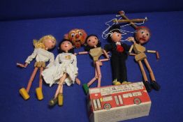 A QUANTITY OF PELHAM PUPPETS AND OTHER VINTAGE TOYS