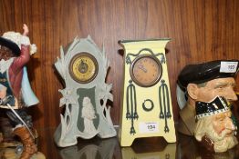 TWO VINTAGE CERAMIC MANTEL CLOCKS