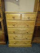 A MODERN OAK SIX DRAWER CHEST W-77 CM
