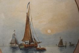 A PAIR OF FRAMED AND GLAZED COASTAL WATERCOLOURS, COUNTRY LANDSCAPE ETC (6)