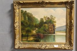 A SIGNED OIL ON BOARD OF A RIVER LANDSCAPE SIGNED WILLIS-PRYCE