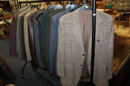 A SELECTION OF MOSTLY VINTAGE GENTS TWEED JACKETS ETC, TO INC JAEGER, DUNN & Co, HARRIS TWEED, ETC