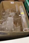 A BOX OF PERSPEX JEWELLERY STANDS