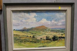 JOHN ALFORD - A FRAMED OIL ON BOARD OF A COUNTRY LANDSCAPE