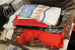 A SELECTION OF VINTAGE FABRICS ETC TO INCLUDE LAURA ASHLEY EXAMPLES