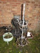 A QUANTITY OF GARDEN PLANTERS TO INCLUDE A SMALL QUANTITY OF GALVANISED WARE