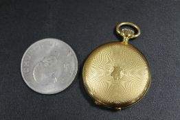 A BENTIMA STAR FULL HUNTER GOLD PLATED POCKET WATCH, TOGETHER WITH A COIN (2)