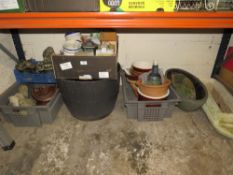 A QUANTITY OF GARDEN ORNAMENTS TO INCLUDE A NARROWBOAT