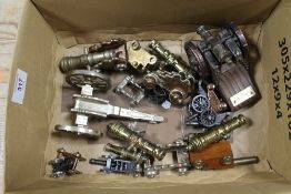 A SMALL COLLECTION OF NOVELTY DESKTOP MINIATURE CANON