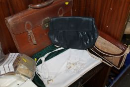 A COLLECTION OF PERSONAL EFFECTS TO INCLUDE A VINTAGE SCHOOL SATCHEL BELONGING TO LALAGE J BOWN,