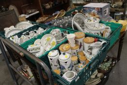 A LARGE QUANTITY OF MOSTLY PORTMEIRION BOTANIC GARDEN N ETC TO INC STORAGE JARS, PLATES, TEAWARE,