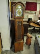 A WESTMINSTER CHIME GRANDMOTHER CLOCK, weights and pendulum, H 176 cm