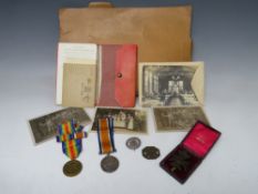 A WORLD WAR 1 PAIR NAMED TO PTE. ARTHUR REES - KINGS ROYAL RIFLE CORPS, to include original dog tag,