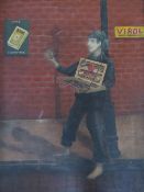 (XIX-XX). Street scene with match seller for Bryant & Mays, also with advertising wall signs for