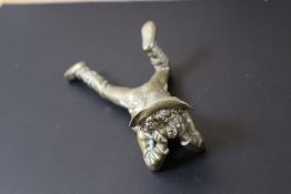 A GILT BRONZE STYLE FIGURE OF A BOY LOUNGING ROUND, W 12.5 cm