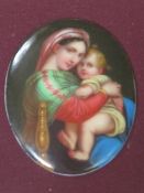 EARLY 20TH CENTURY CONTINENTAL SCHOOL, after Raphael 'Madonna Della Seggiola', painted on an oval