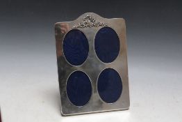 A HALLMARKED SILVER FOUR SECTION PHOTO FRAME - LONDON 1987, H 23.5 cm