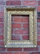 A 19TH CENTURY GOLD FRAME WITH DECORATIVE INNER DESIGN AND ACANTHUS LEAF DESIGN TO OUTER EDGE, frame