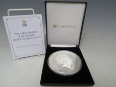 A JUBILEE MINT 2018 TEN POUNDS TEN OUNCE SILVER VALIANT COIN, cased, with certificate