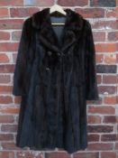 A VINTAGE RICH MAHOGANY BROWN MINK FUR JACKET, together with a similar colour mink fur coat and a