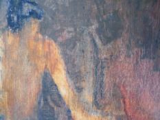 (XX-XXI). Impressionist figure composition, unsigned, oil on board, unframed, 42 x 50 cm