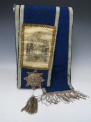 A MASONIC SASH - ORDER OF ODDFELLOWS, with silk panel 'Amicitia Amor et Veritas' - Friendship,